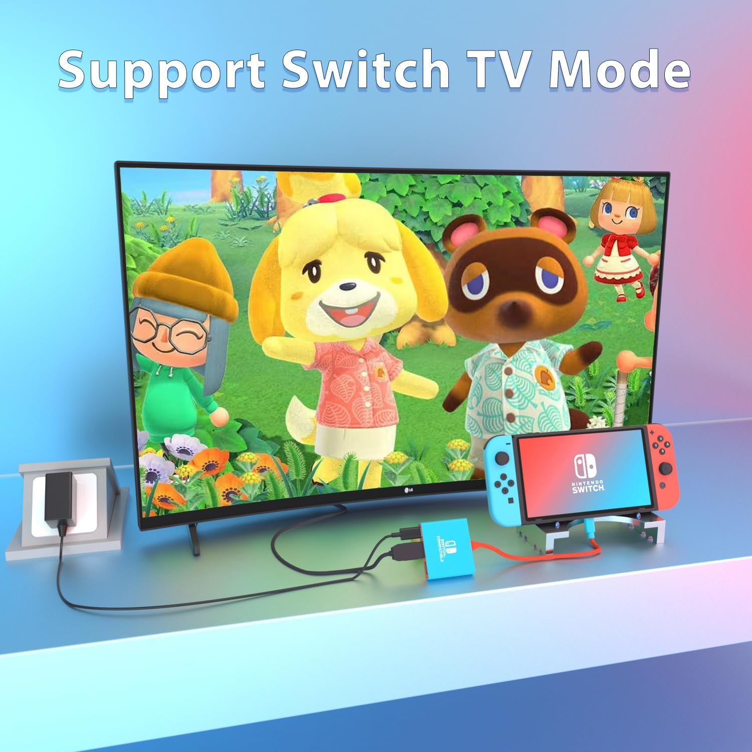 Switch Dock Switch Docking Station for Nintendo, Portable Switch TV Adapter Support 4K/60HZ Switch TV Mode Compatible Steam Deck/Switch OLED, Travel Dock with HDMI2.0 USB3.0 Port, Not Support Switch 2 - Image 3