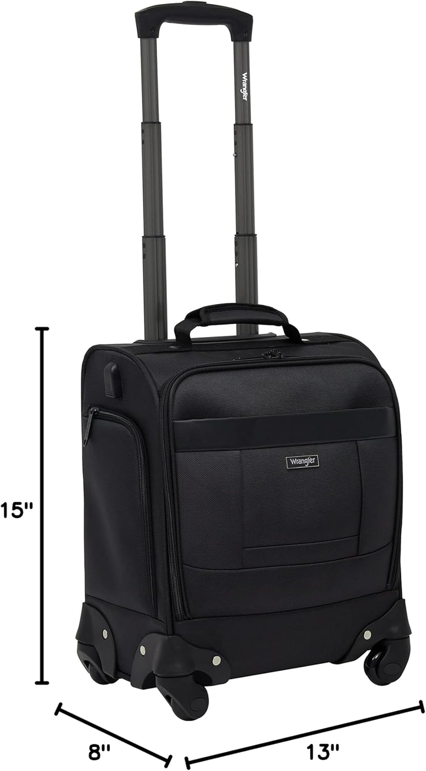 Wrangler 17" Underseat Spinner Carry-On Luggage, Charcoal - Image 9