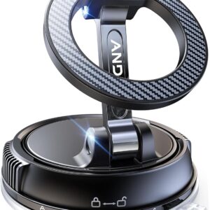 ANDERY Car Phone Holder for Magsafe [78+LBS Strongest Suction & 2400gf Magnetic] 360° Adjustable Car Phone Mount, Phone Holders for Your Car for iPhone 17 Pro Max 16 15 14 13 12 Air Plus, Carbon Fiber