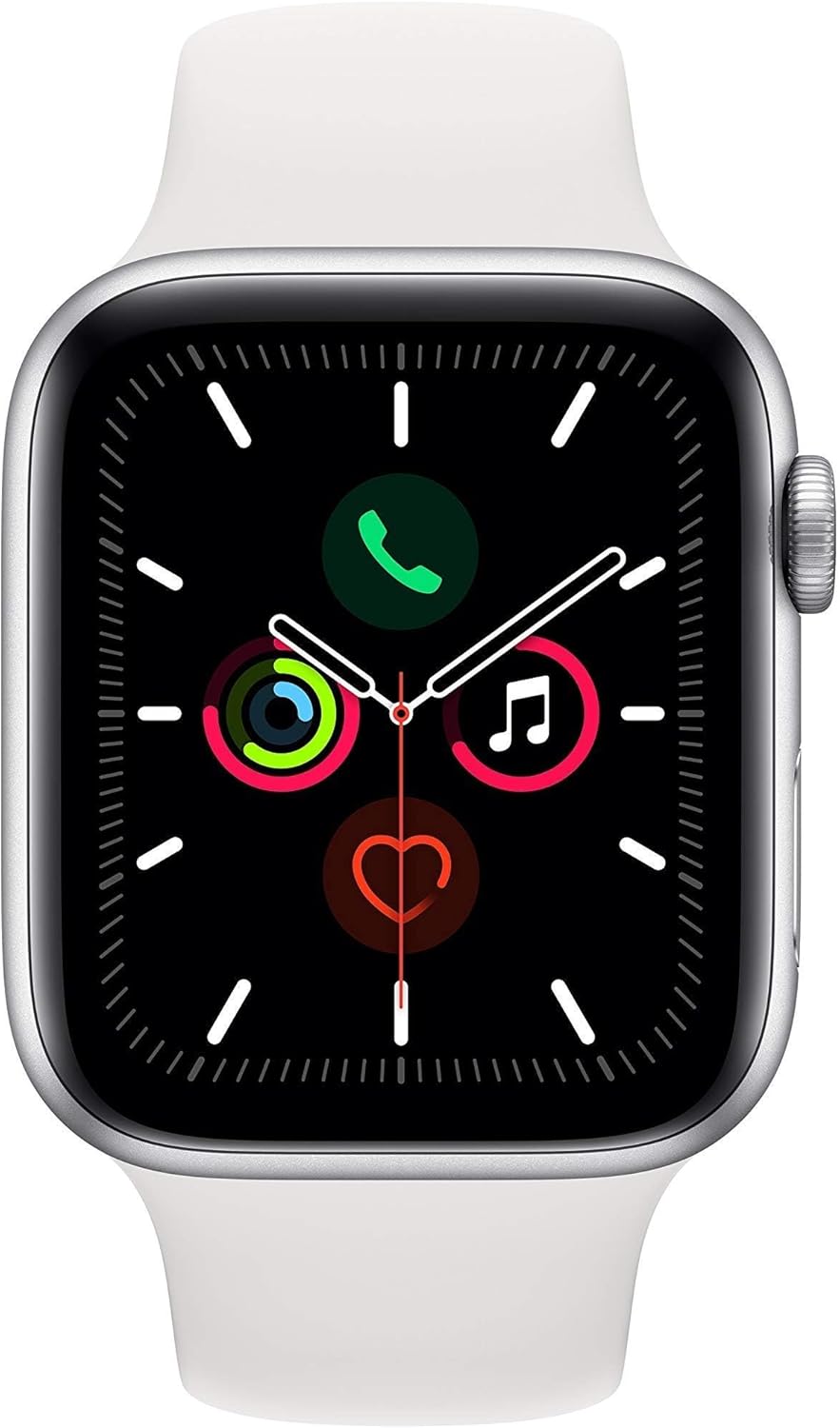 Apple Watch Series 5 (GPS, 44MM) - Silver Aluminum Case with White Sport Band (Renewed) - Image 2