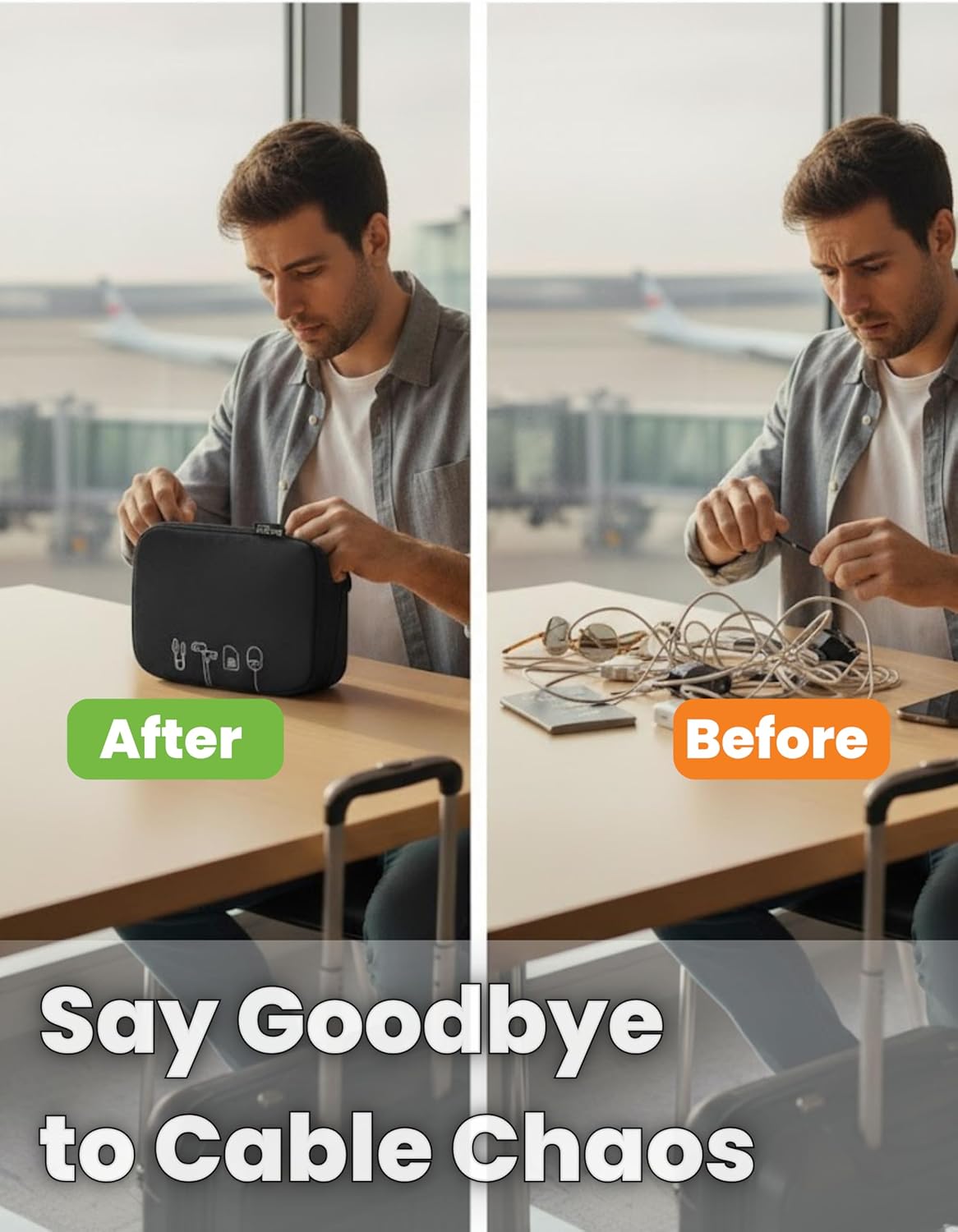 Digital Accessory Pouch – Portable Travel Organizer Bag for Cables, Chargers, Earphones, Power Banks & Tech Gadgets – Water Repellent Zipper Storage Case for Men & Women - Image 3