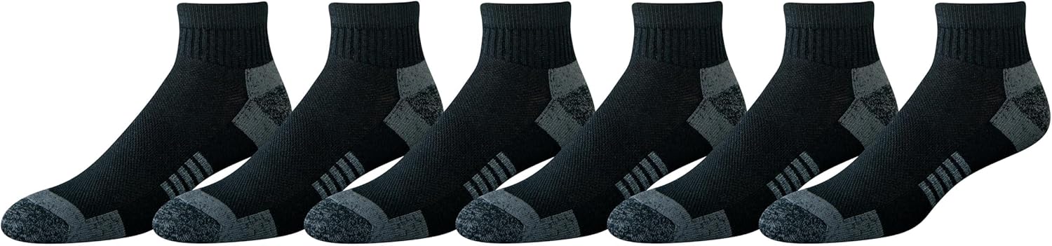 Amazon Essentials mens Athletic Ankle Socks, Breathable, Cotton Blend, Cushioned