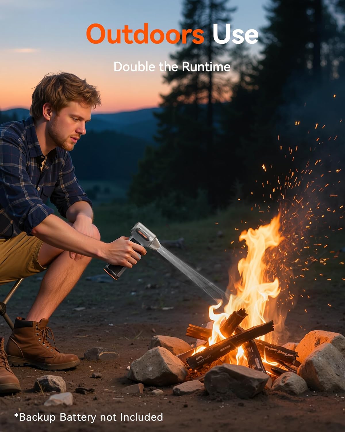 WOLFBOX MF200 Electric Air Duster with Removable Battery & 4 Nozzles, Cordless 3-Speed Adjustable Mini Blower for Computer Keyboard, Car Cleaning, Home, and Outdoor Use - Image 6