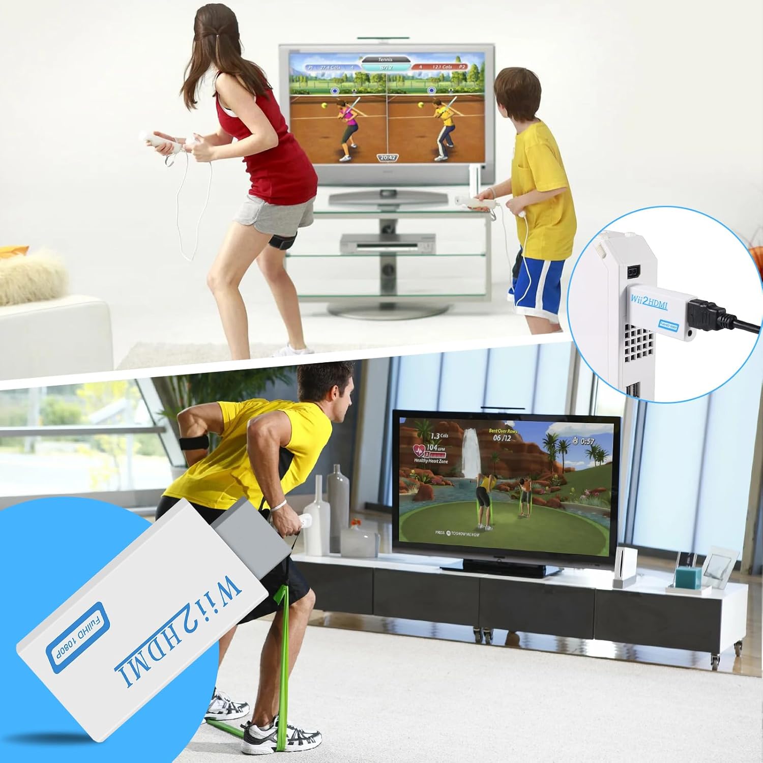 Herfair Wii to HDMI Adapter, 1080P Wii HDMI Adapter, Wii2HDMI Converter for Nintendo Wii/Wii U, Supports All Display Modes with 3.5mm Audio Jack Connector to HDTV Smart TV - Image 5