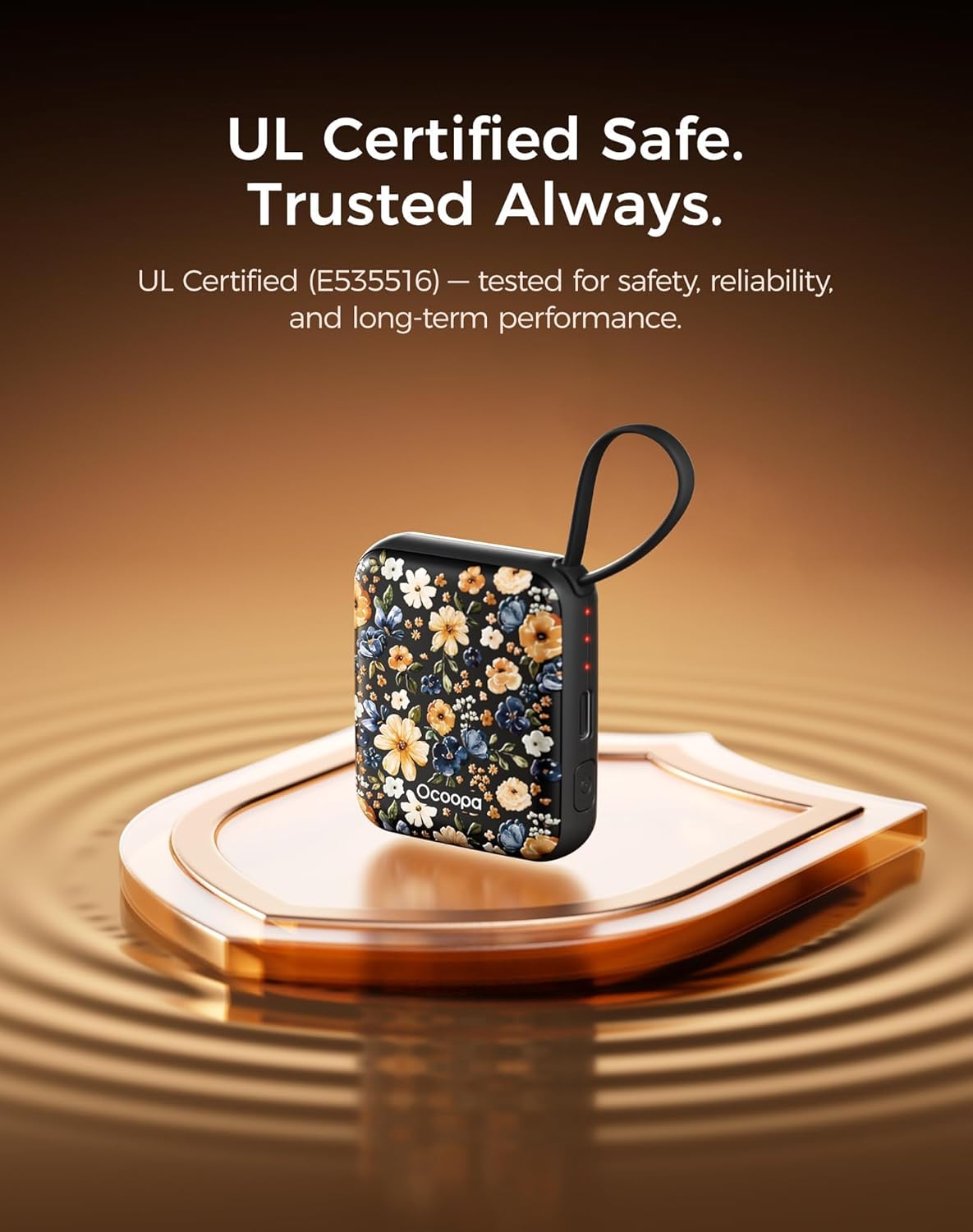 Ocoopa Hand Warmers Rechargeable UT5 Nano – Slim Electric Pocket Heater, Smart Temp Control, 14Hrs Battery, UL Safety, Artists in Bloom Design, Practical Gifts for Women, Christmas, Outdoor, Office - Image 5