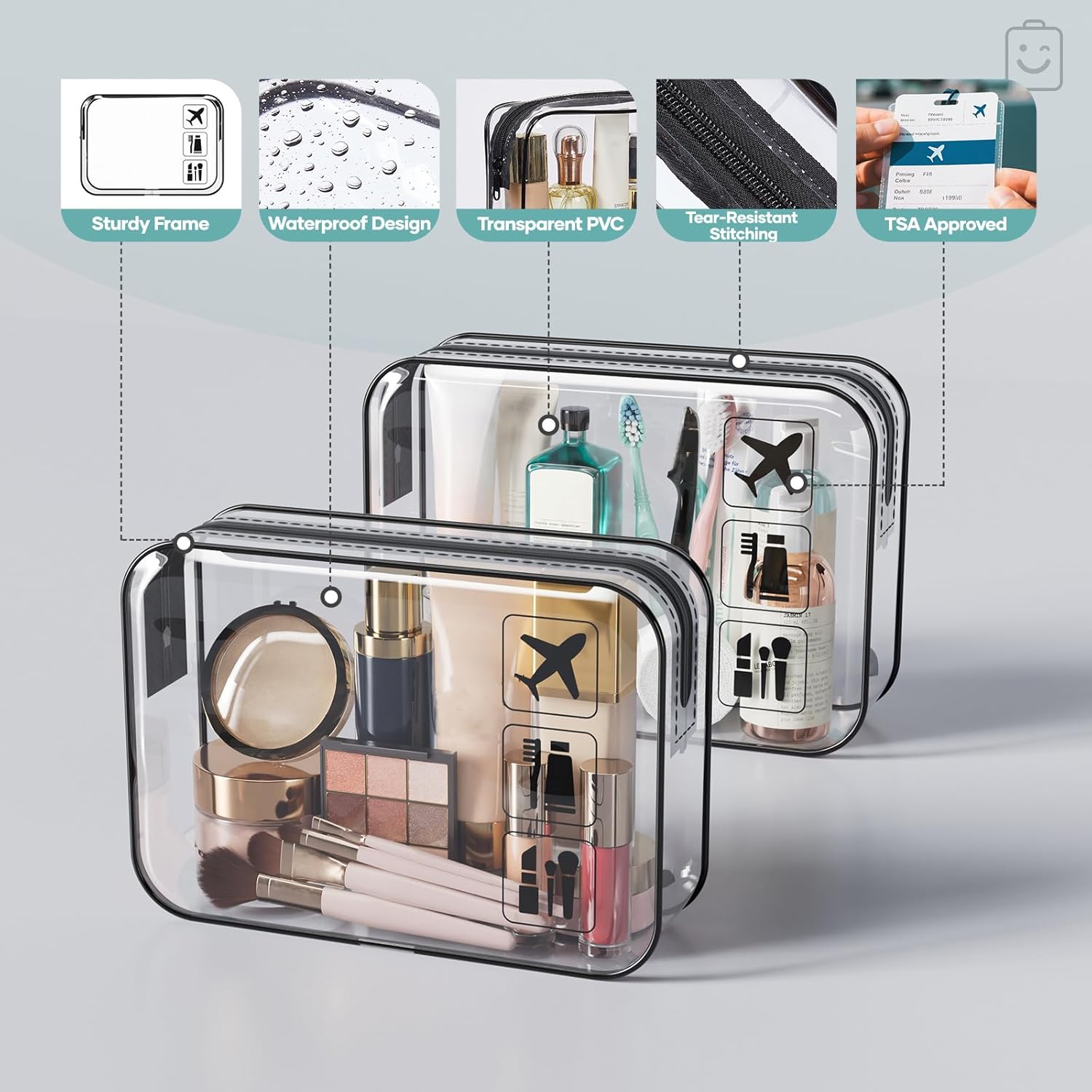 Veken 9/11 Set Compression Packing Cubes for Travel Essentials,Compressible Expandable Large Luggage Suitcase Organizer Bags for Clothing,Durable Space Saver Storage Bags with Toiletry Bags(Black) - Image 4