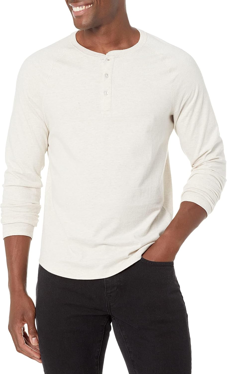 Amazon Essentials Men's Slim-Fit Long-Sleeve Henley Shirt
