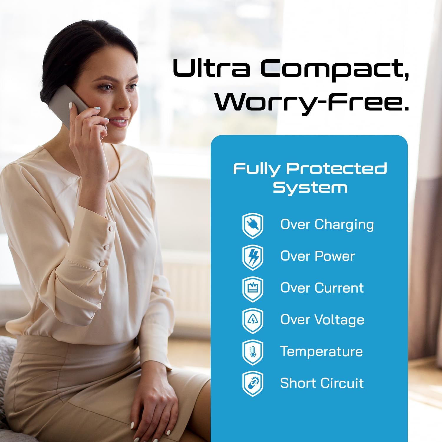 Ceptics 35W Universal Travel Adapter Kit – 2 USA sockets, USB-A, USBC, 1x PD 35W USB-C and USBC Cable, Surge Protected, Plugs for EU, UK, China, AU, Japan - for Laptop, Phone, Camera-ETL Tested - Image 9