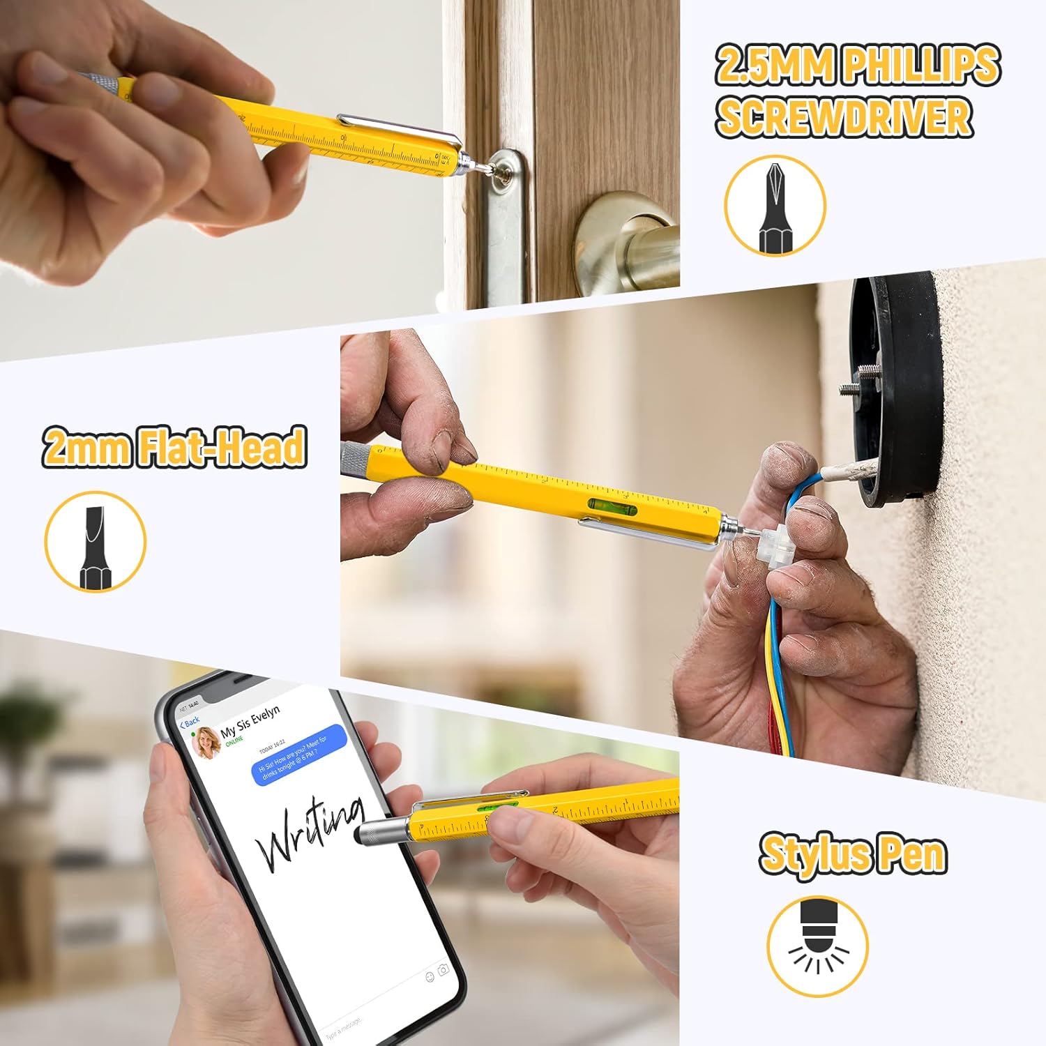 BIIB Stocking Stuffers for Adults Men Him, Multitool Pen Gifts for Men Dad Grandpa Him, Dad Mens Gifts for Christmas, Mens Stocking Stuffers 2025, White Elephant Gifts for Adults DIY Handyman Gadgets - Image 3