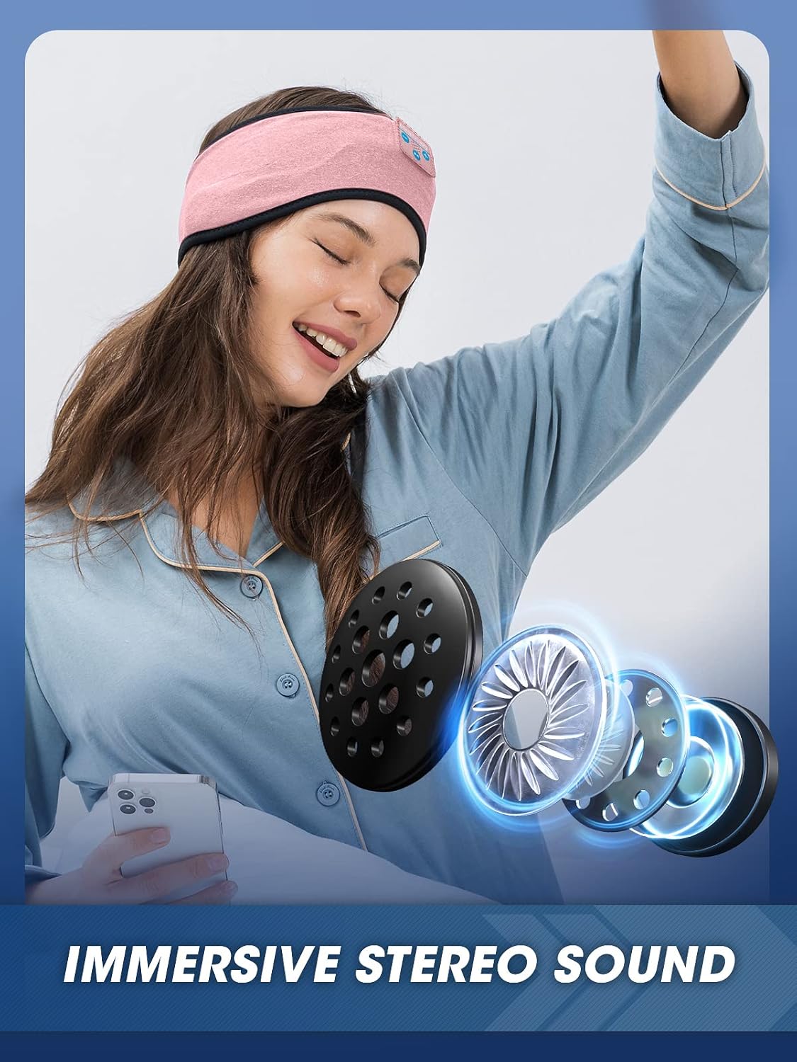 Sleep-Headphones-Wireless-Bluetooth-Headband - Comfy Sleeping Eye Mask Headphones Headset, Sport Headband Earbuds Electronics Tech Gadgets Christmas Birthday Gifts for Women Men Running - Image 5