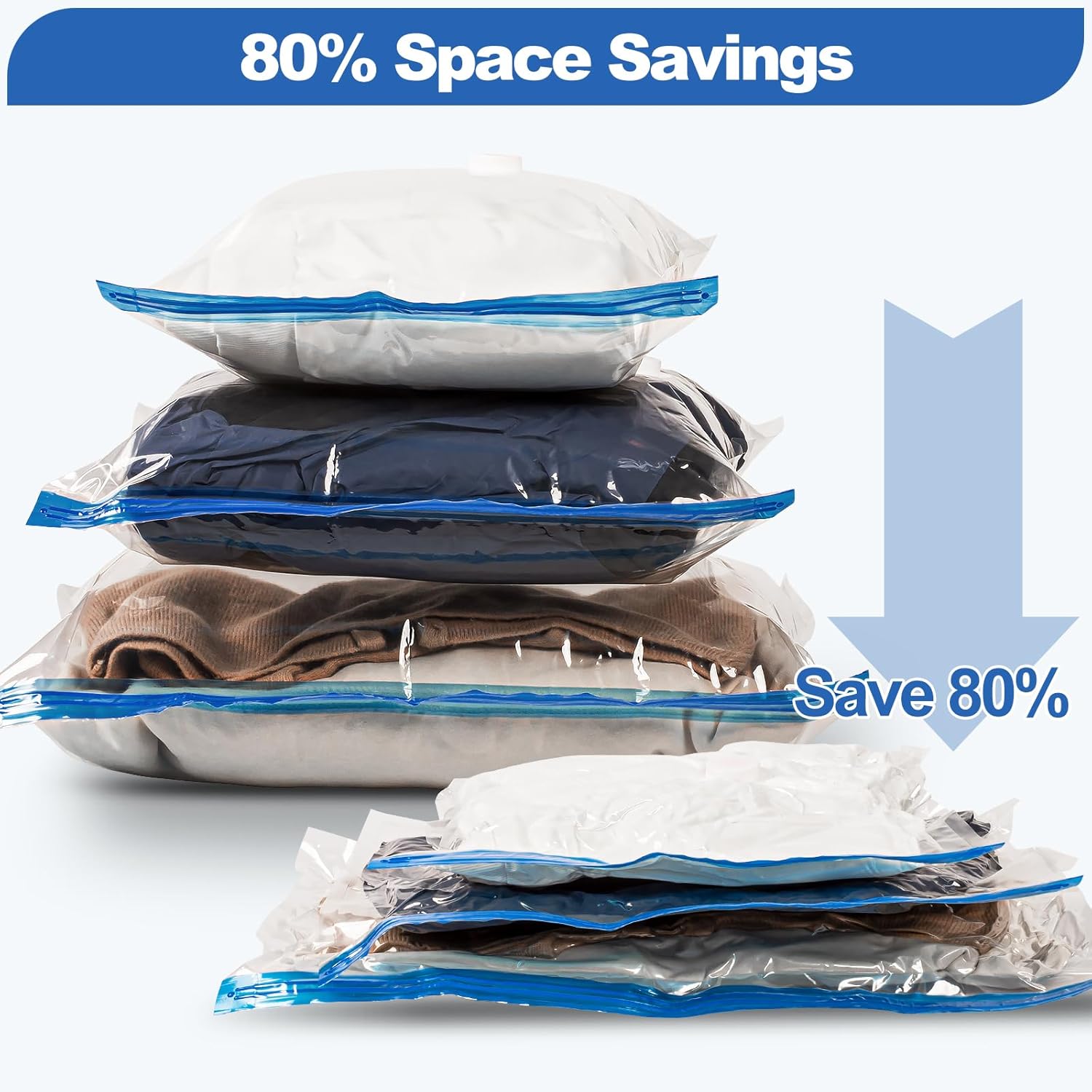 VMstr 15 Pack Travel Vacuum Storage Bags with USB Pump, Vacuum Packing Seal for Luggage and Suitcase, Space Saver for Clothes and Clothing Travel - Image 8