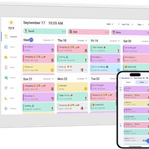 Smart Digital Calendar,10.1"HD Touchscreen Electronic Desk Calendar & Chore Chart, Touchscreen Interactive Display for Family Schedules with Meal Planner & Picture Frame & Lists