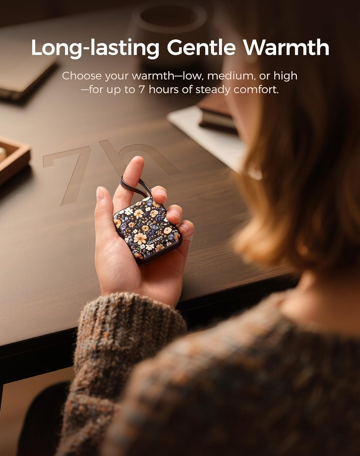 Ocoopa Hand Warmers Rechargeable UT5 Nano – Slim Electric Pocket Heater, Smart Temp Control, 14Hrs Battery, UL Safety, Artists in Bloom Design, Practical Gifts for Women, Christmas, Outdoor, Office - Image 4