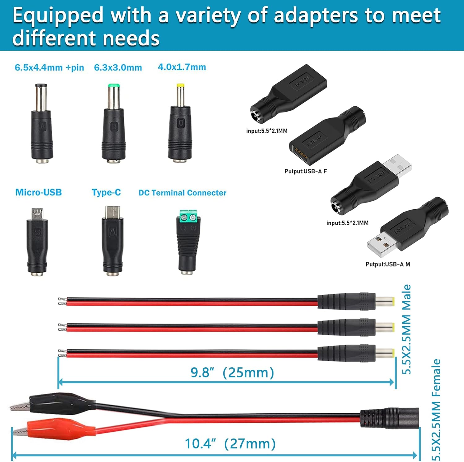72W Power Supply Adjustable DC 3V ~ 24V Variable Universal Switching AC/DC Adapter Minidodoca AC to DC Converter with LED Voltage Display and 13 Tips, for 3V to 24V Household Electronics - 3000mA Max - Image 5