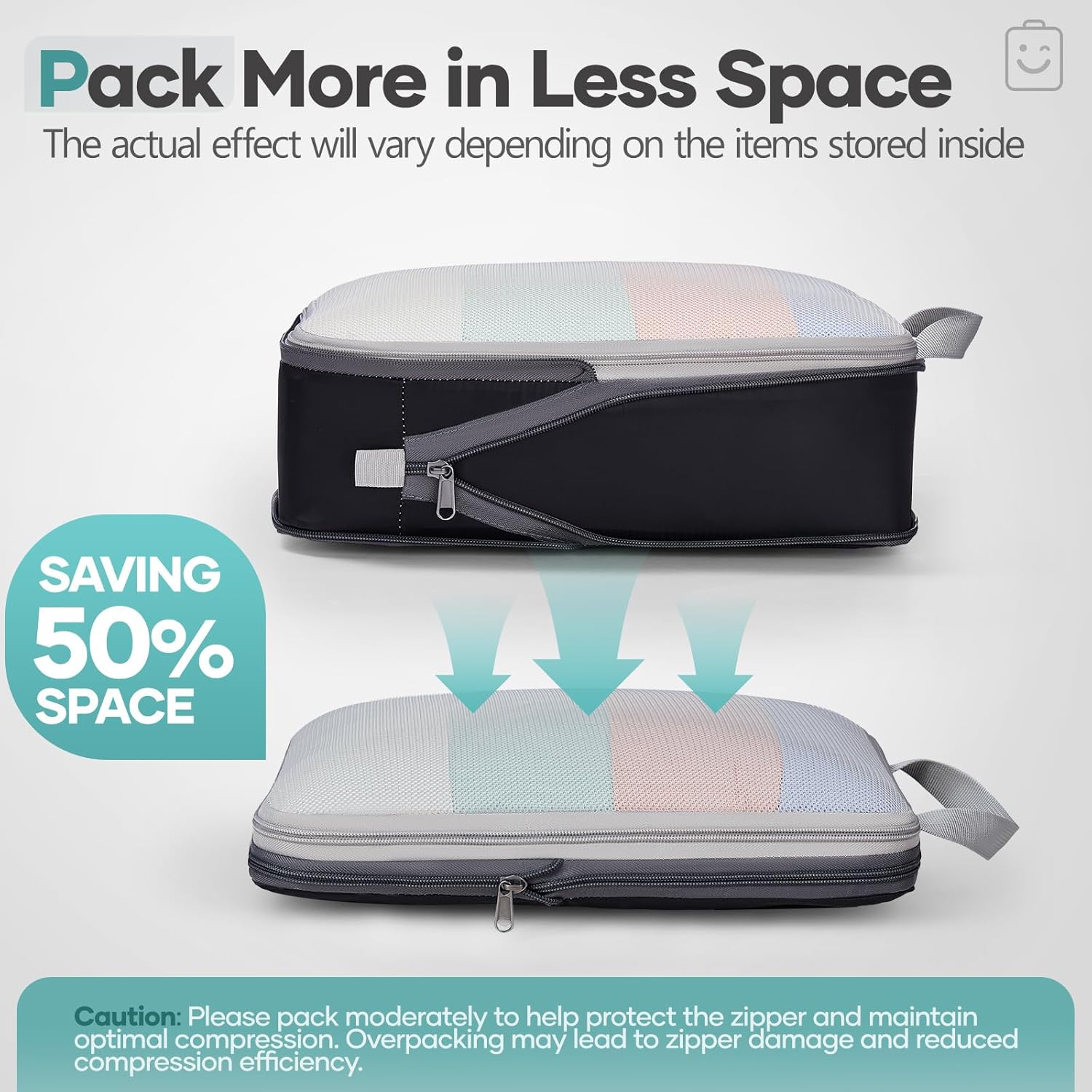 Veken 9/11 Set Compression Packing Cubes for Travel Essentials,Compressible Expandable Large Luggage Suitcase Organizer Bags for Clothing,Durable Space Saver Storage Bags with Toiletry Bags(Black) - Image 6