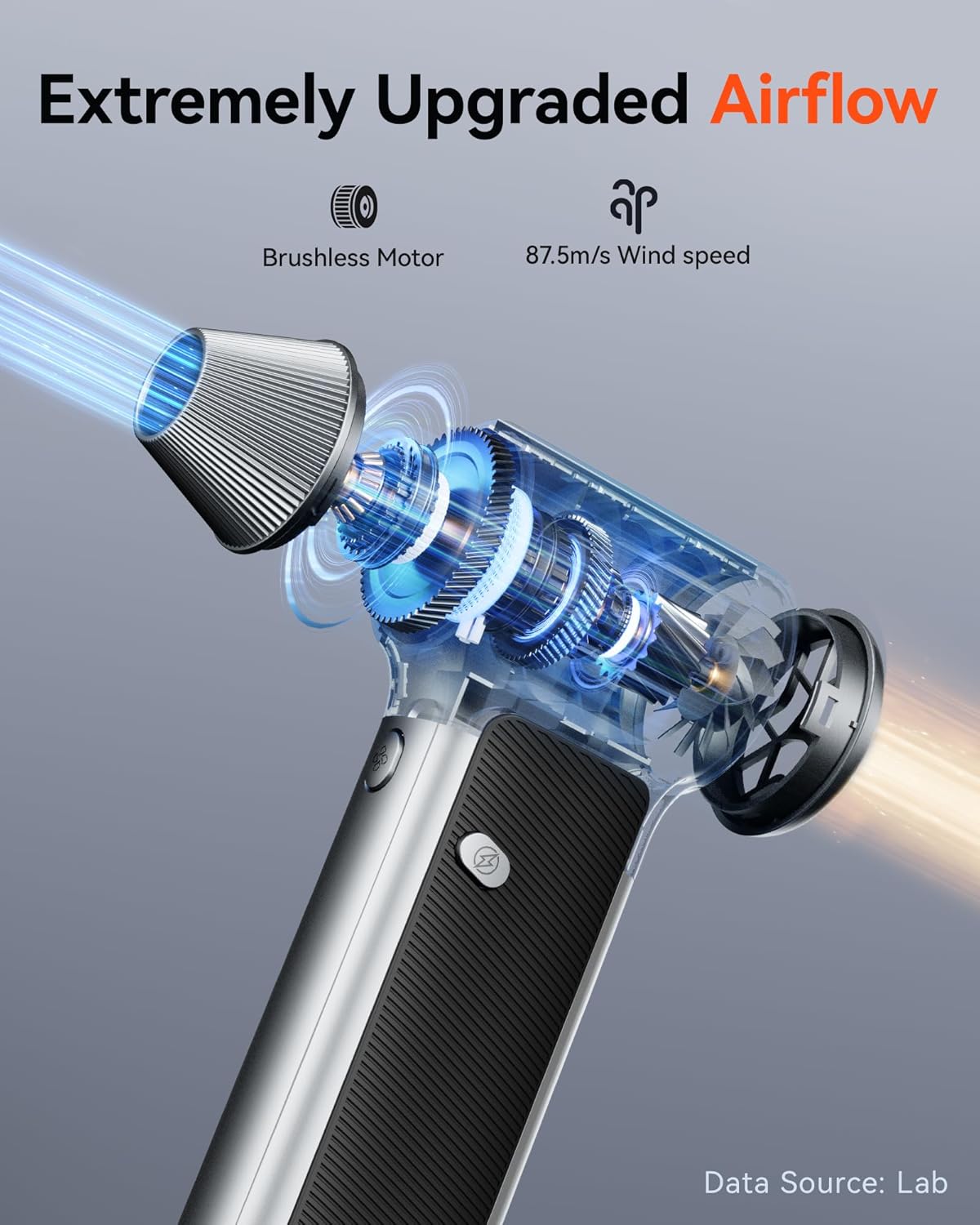 WOLFBOX MF200 Electric Air Duster with Removable Battery & 4 Nozzles, Cordless 3-Speed Adjustable Mini Blower for Computer Keyboard, Car Cleaning, Home, and Outdoor Use - Image 3