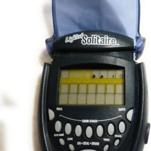 Mattel Lighted Solitaire Electronic Game, Blue, Card, LED, Handheld, Battery Powered, 1 Player
