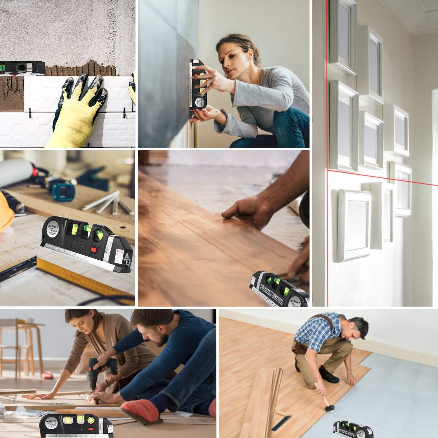 Laser Level Line Tool, Multipurpose Laser Level Kit Standard Cross Line Laser leveler Beam Tool with Metric Rulers 8ft/2.5M for Picture Hanging cabinets Tile Walls by AikTryee. - Image 7