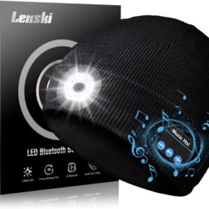 Lenski Stocking Stuffers for Men Adults, Dad Gifts for Men, Bluetooth Beanie Hats for Mens, Mens Gifts for Dad Him Grandpa