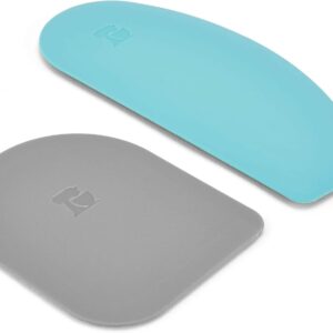 KitchenAid Gourmet Bowl Scraper, Set of 2, Aqua Sky and Storm Grey