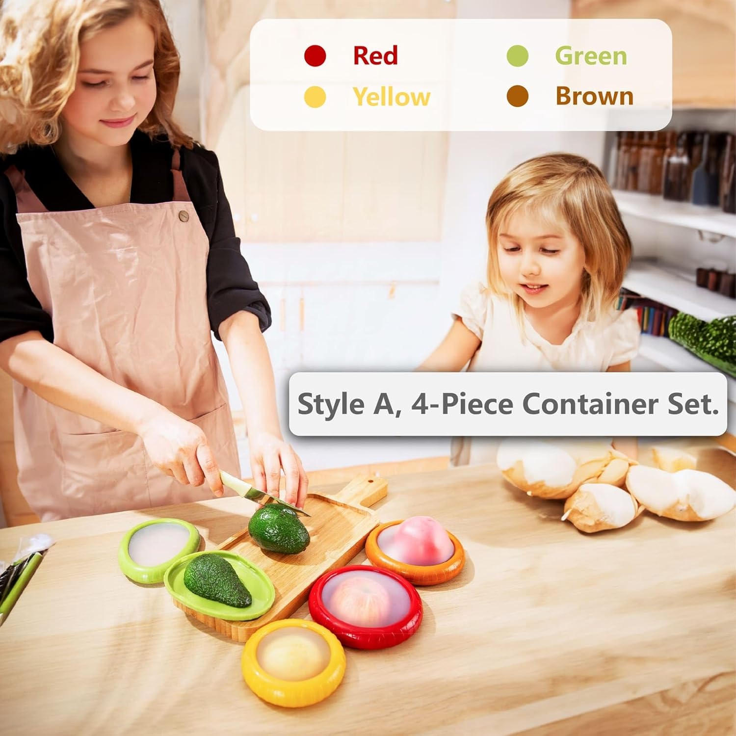 Avocado Saver and Tomato Holder - Set of 4 Reusable Storage Containers for Fridge - Ideal for Garlic, Onions, Lemons, and Potatoes - Image 2