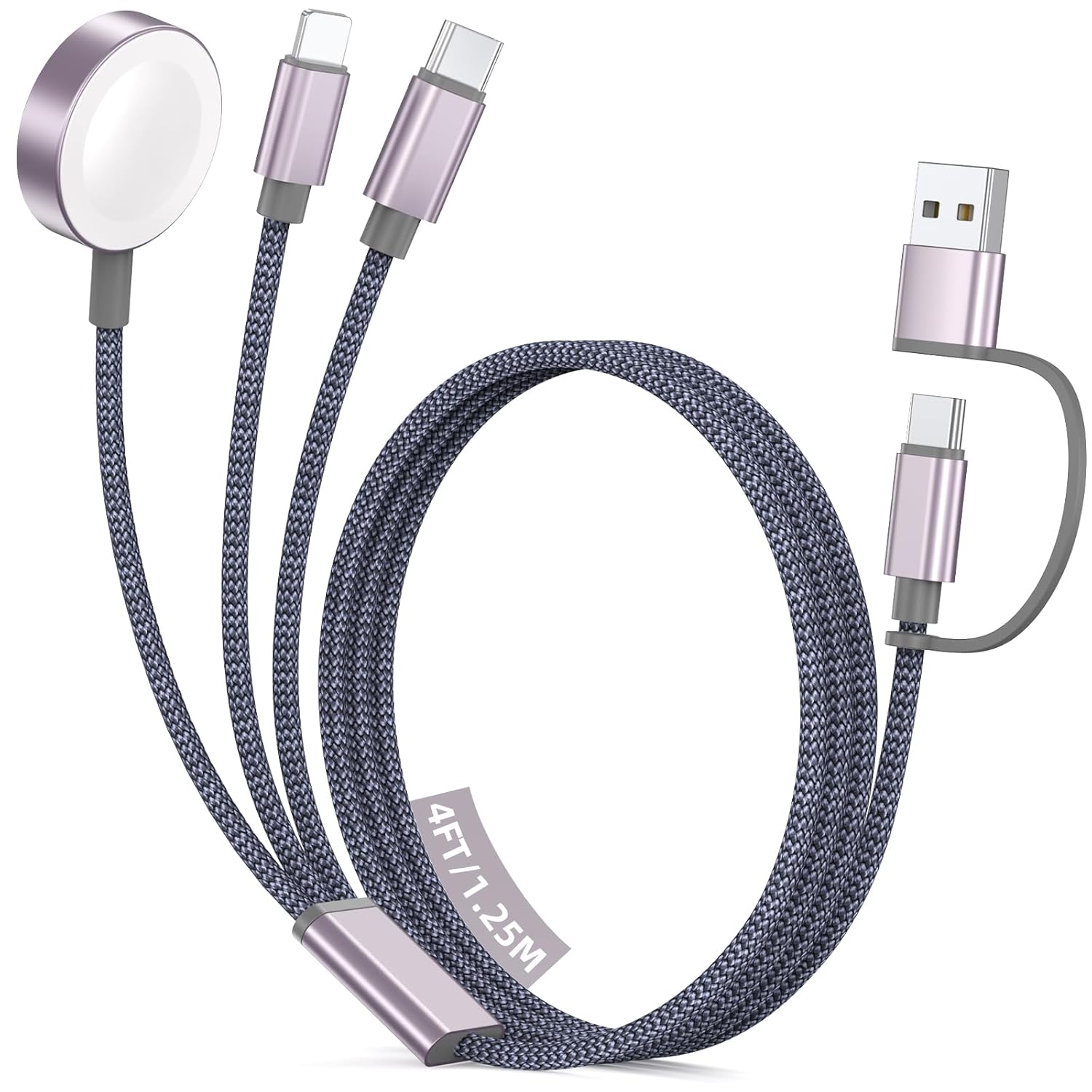 Travel Essentials for Apple Watch Charger,3 in 2 USB C Cable Multi Charging Cable USB C/L for Car,Vacation Camping Essentials iWatch Charger for Ultra/SE/10-1&iPhone 17-12 Christmas Stocking Stuffers