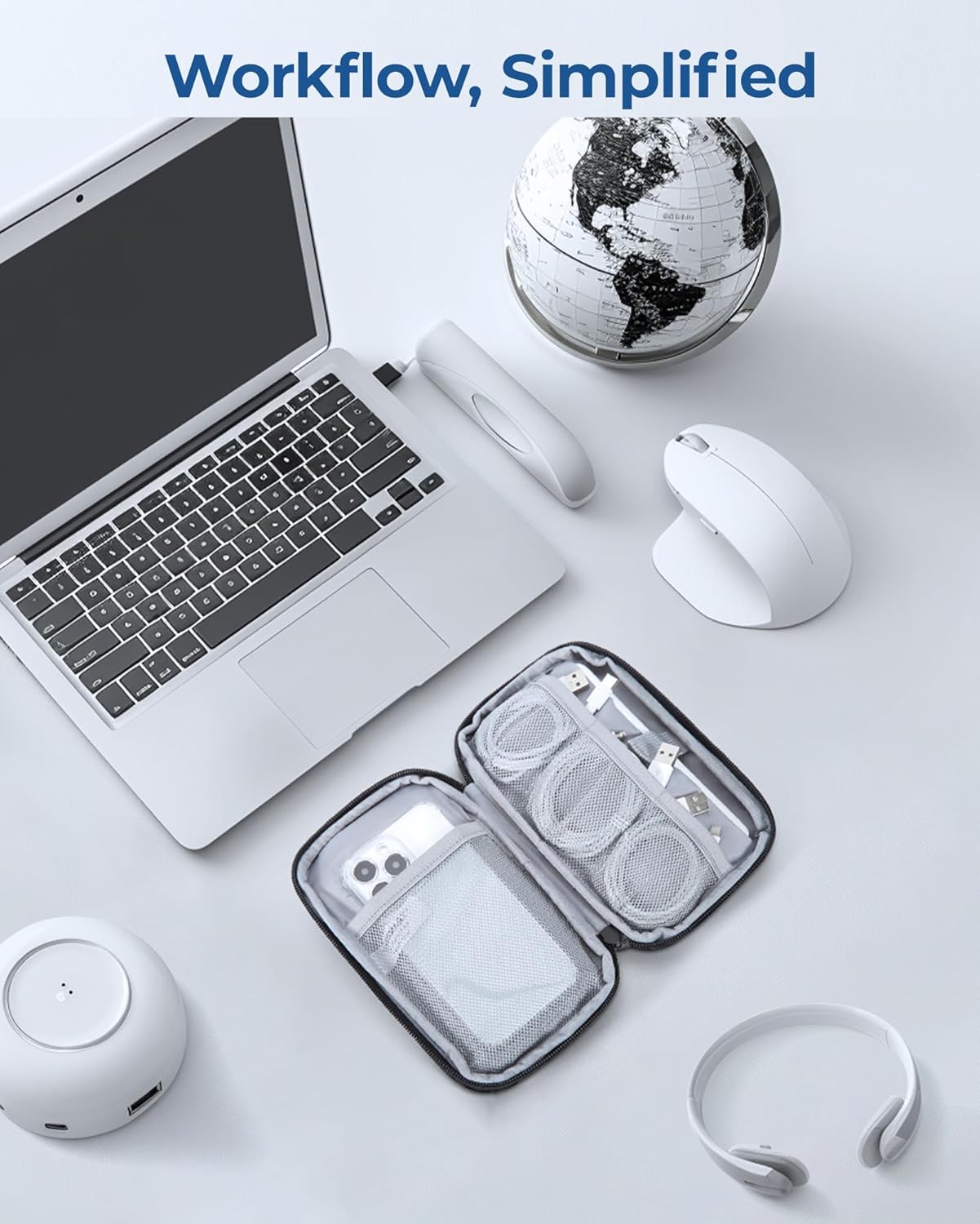 BAGSMART Electronics Organizer Travel Case, Cable Charger Cord Tech Organizer Pouch for Phone Charger Accessories, Black - Image 5