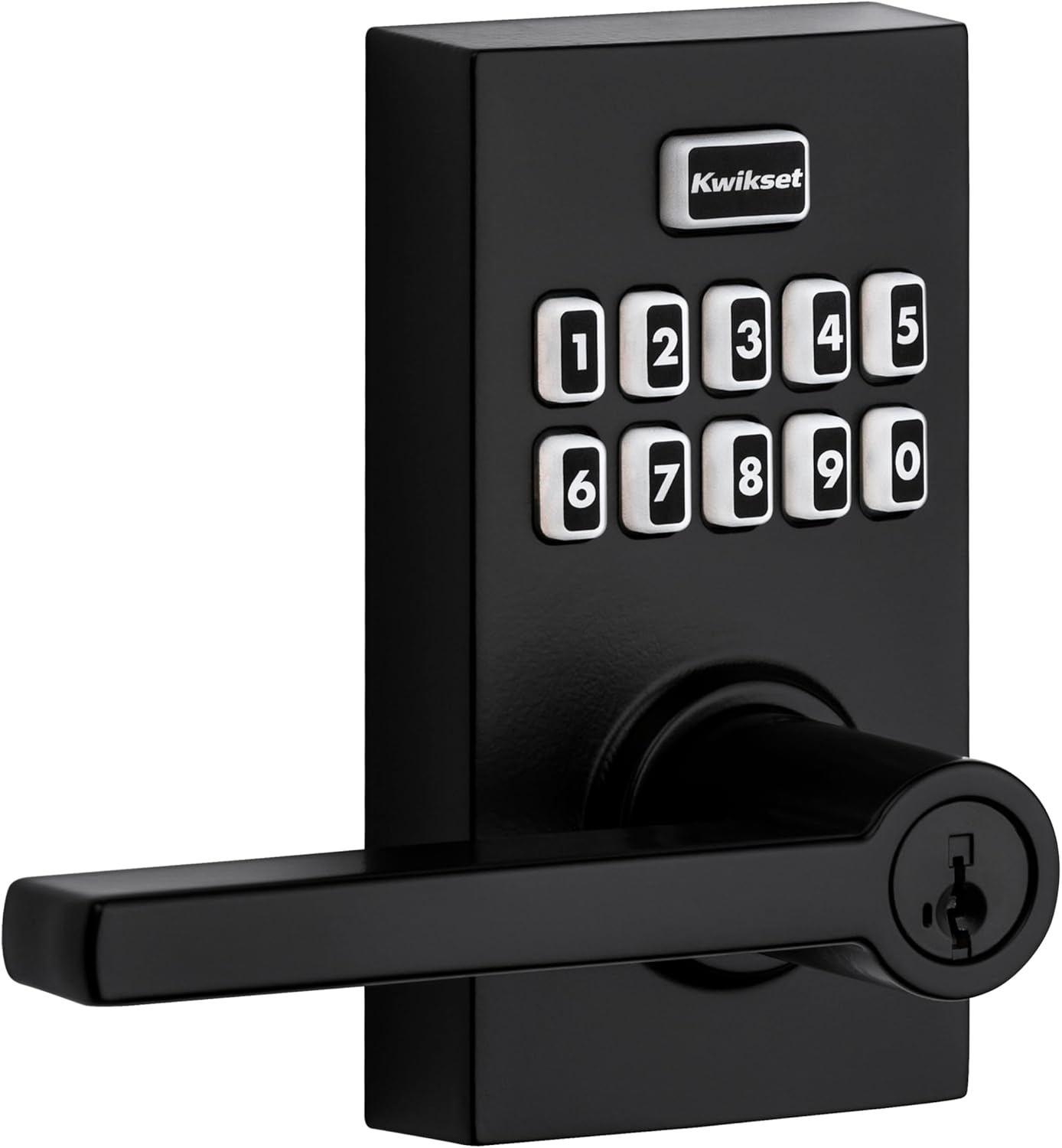 Kwikset SmartCode 917 Keypad Keyless Entry Residential Electronic Lever Lock Deadbolt Alternative with Halifax Door Handle, SmartKey Security, Matte Black Contemporary - Image 2