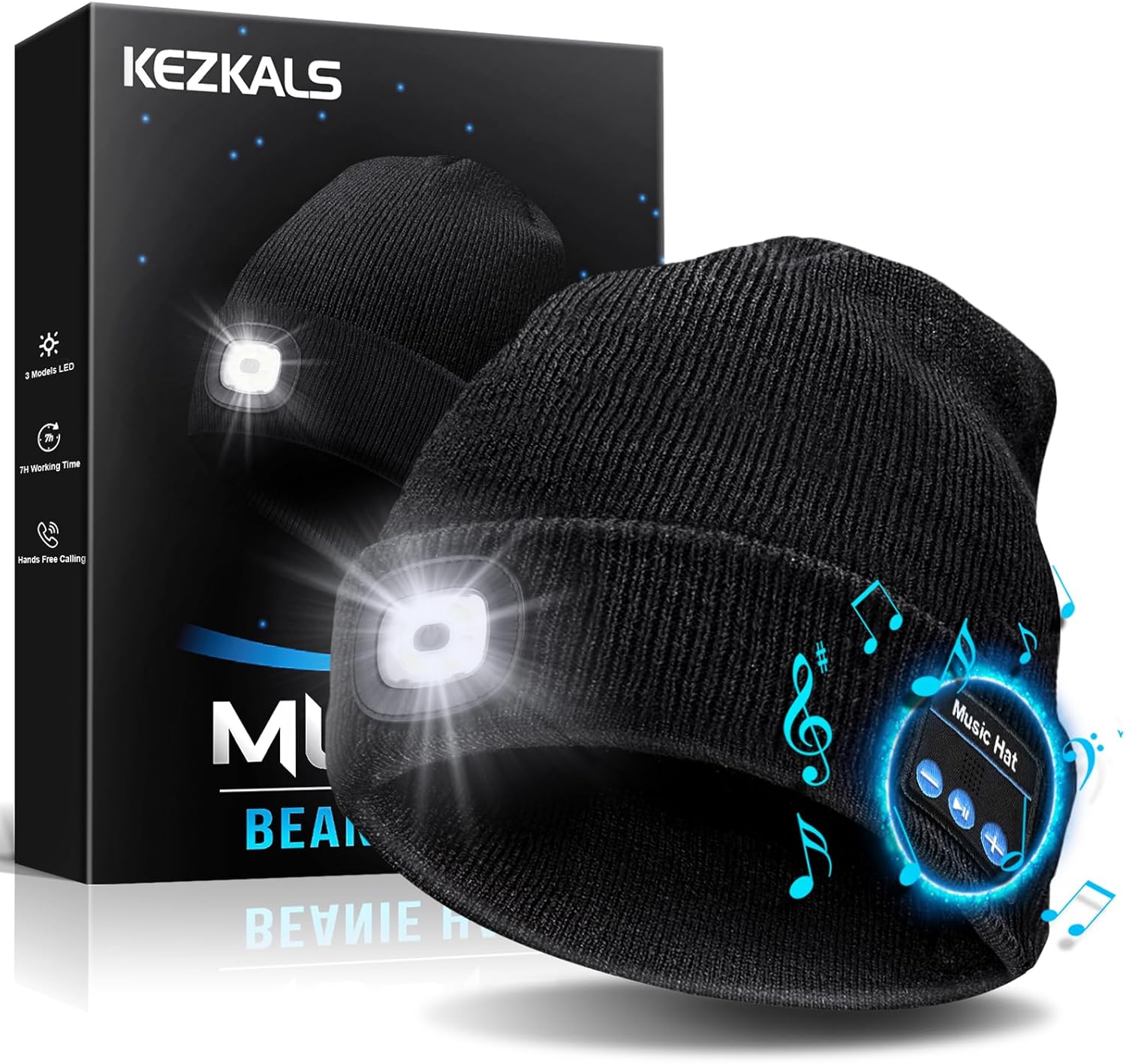 Gifts for Men Bluetooth Beanie Hat, Stocking Stuffers for Adults, Mens Gifts for Christmas, White Elephant Gift for Adults, Gift for Men Who Want Nothing Cool Gadgets, Bluetooth Hat for Husband Women