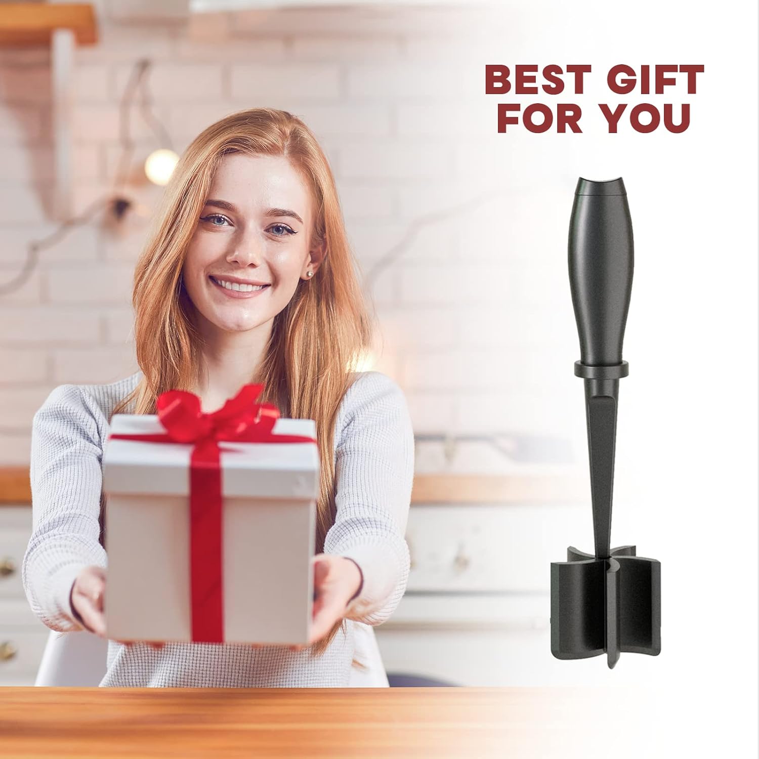 Meat Chopper, Hamburger Grinder, Premium Heat Resistant Smasher for Ground Beef, Burger Grinder Nylon Potato Mix Tool, Meat & Poultry Tenderizers-Black - Image 7