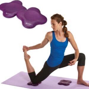 Gaiam Yoga Knee Pads (Set of 2) - Yoga Props and Accessories for Women/Men Cushions Knees and Elbows for Fitness, Travel, Meditation, Kneeling, Balance, Floor, Pilates