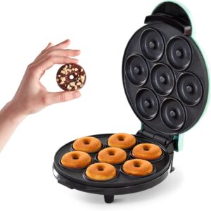 DASH Mini Donut Maker Machine for Kid-Friendly Breakfast, Snacks, Desserts & More with Non-stick Surface, Makes 7 Doughnuts - Aqua