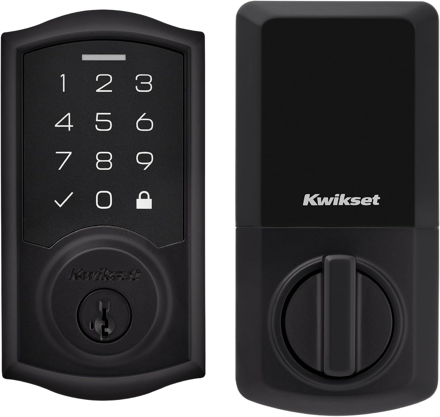 Kwikset SmartCode 270 Keyless Entry Electronic Touchpad Deadbolt Door Lock with Auto-Lock, Custom User Codes, Advanced Security in Matte Black Traditional