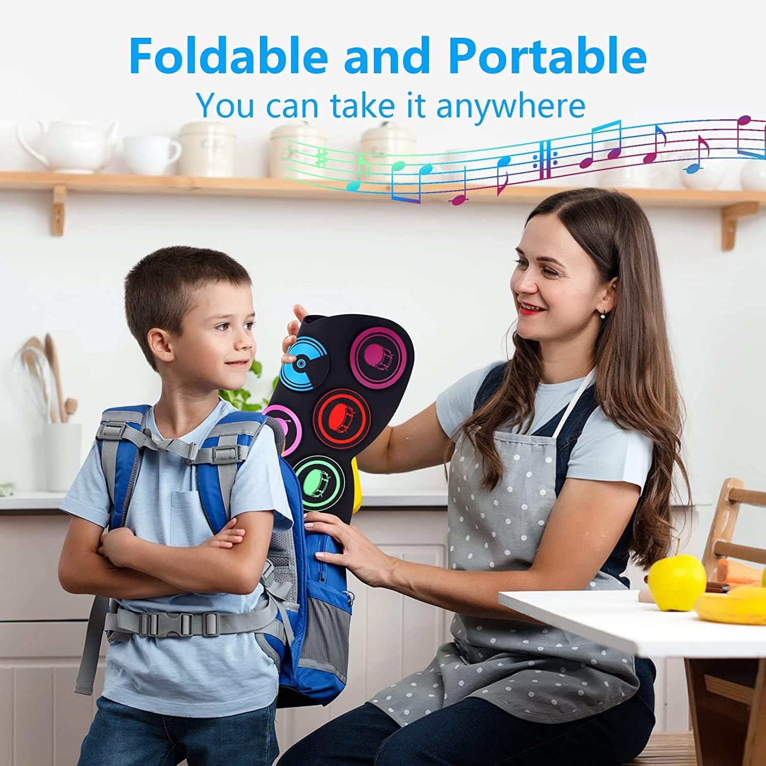 9-Pads Electronic Drum Set with Headphone Jack Speaker Drumsticks & Pedals, Holiday Gifts for Kids - Image 5