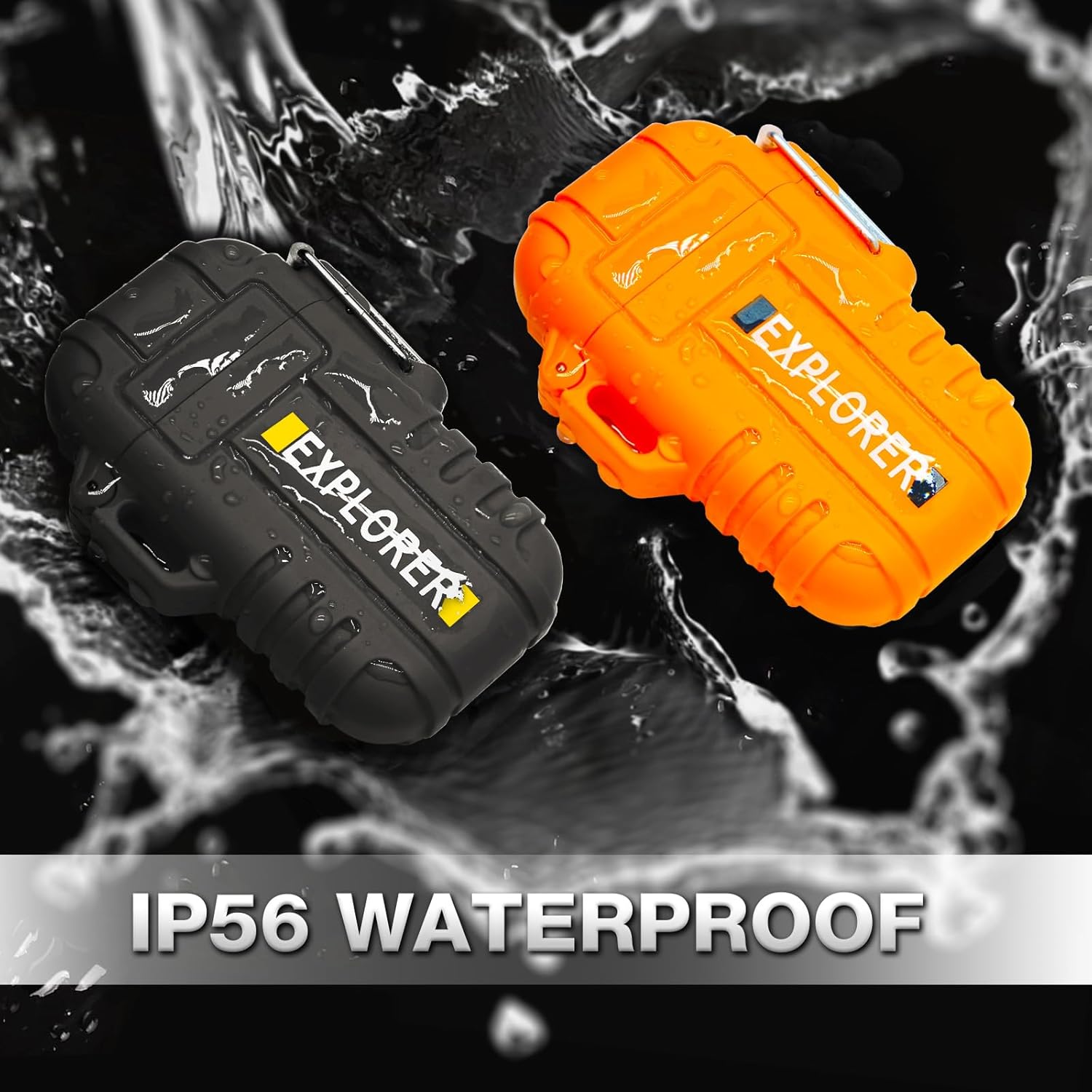 2 Pack Waterproof Lighter Outdoor Windproof Torch Lighters Dual Arc Butane Electric Lighters USB Rechargeable Lighters Flameless Plasma Lighter Camping Hiking Adventure Survival Tactical Gear - Image 3