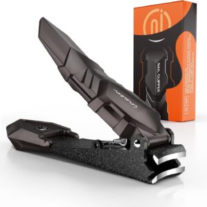 Nail Clippers for Men with Catcher – No Splash, Self-Collecting Premium Steel Clippers for Fingernails & Toenails, Ideal Gifts for Men& Grooming Gifts, Great Gadget & Stocking Stuffer Gift