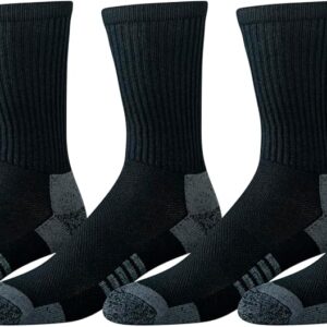Amazon Essentials mens Performance Cotton Moisture Control Socks, Athletic Crew, Breathable