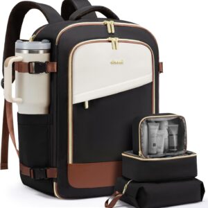 LOVEVOOK Travel Backpack for Women, 40L Carry On Backpack Flight Approved, Large Personal Item Bag Fits 17 inch Laptop, TSA Approved Luggage with 3 Packing Cubes,Waterproof Weekender Gym Daypack