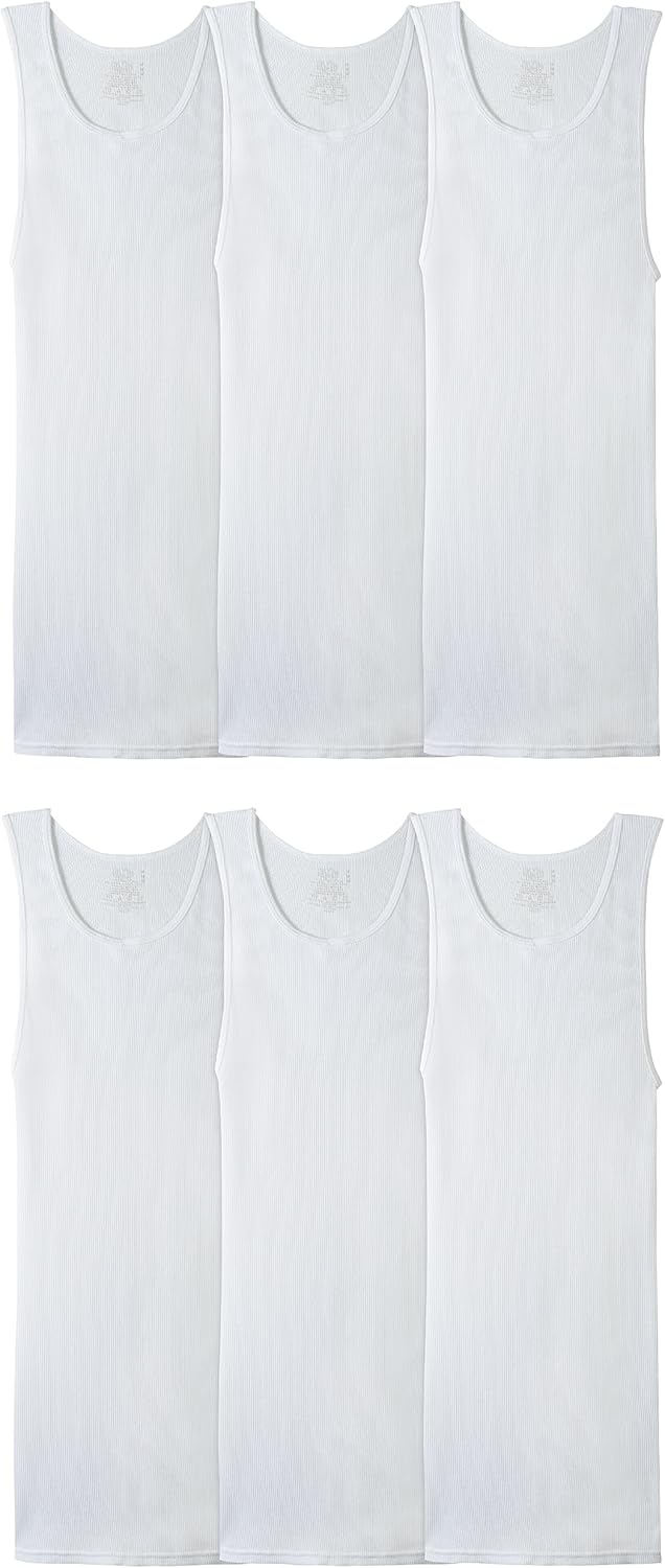 Fruit of the Loom Men's Sleeveless Tag Free Moisture Wicking Tank A-Shirt