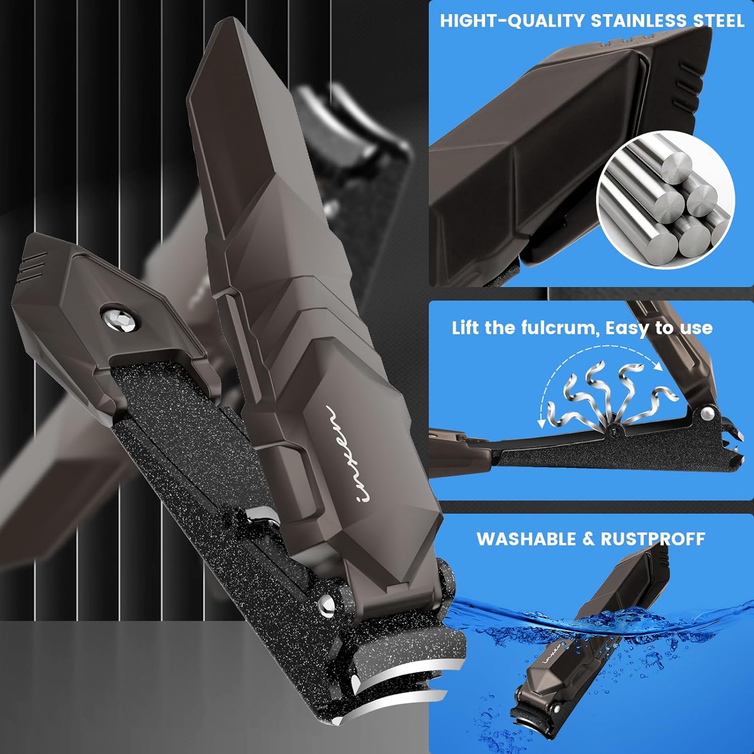 Nail Clippers for Men with Catcher – No Splash, Self-Collecting Premium Steel Clippers for Fingernails & Toenails, Ideal Gifts for Men& Grooming Gifts, Great Gadget & Stocking Stuffer Gift - Image 4