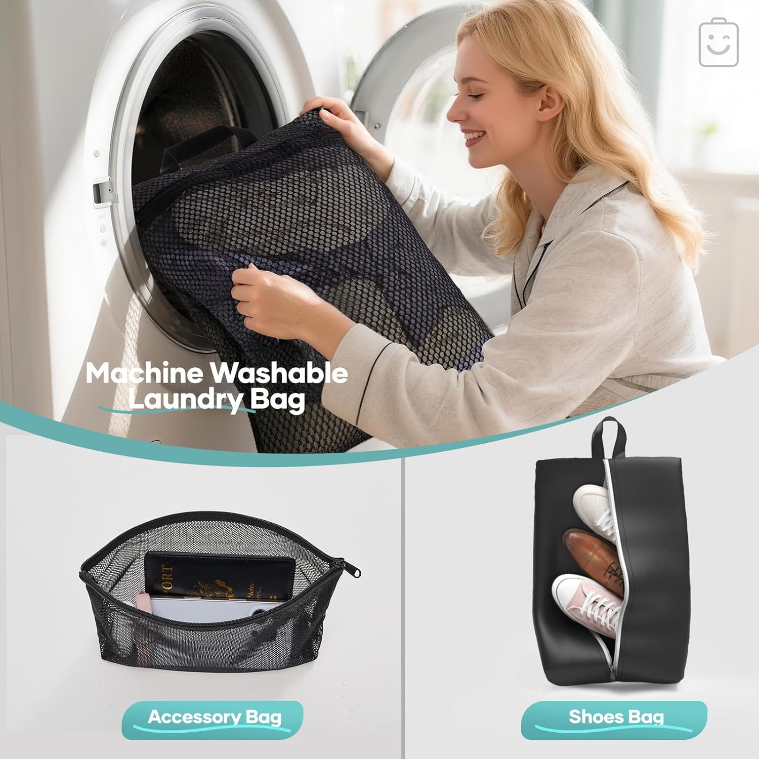 Veken 9/11 Set Compression Packing Cubes for Travel Essentials,Compressible Expandable Large Luggage Suitcase Organizer Bags for Clothing,Durable Space Saver Storage Bags with Toiletry Bags(Black) - Image 7