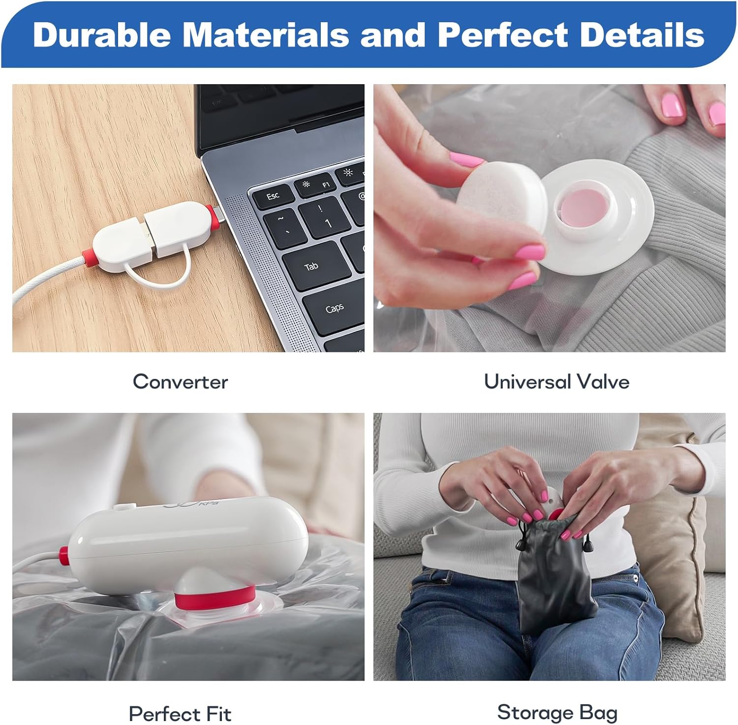 VMstr 15 Pack Travel Vacuum Storage Bags with USB Pump, Vacuum Packing Seal for Luggage and Suitcase, Space Saver for Clothes and Clothing Travel - Image 7