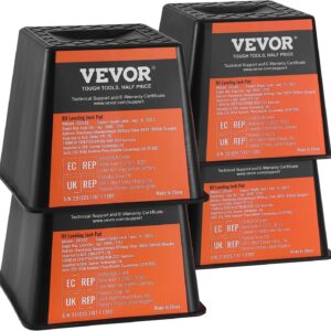 VEVOR Trailer Jack Block, 6000 lbs Capacity per RV Leveling Block, Polypropylene RV Camper Stabilizer Blocks, RV Travel Accessories Use for Any Tongue Jack, Post, Foot, 5th Wheels, 4-Pack