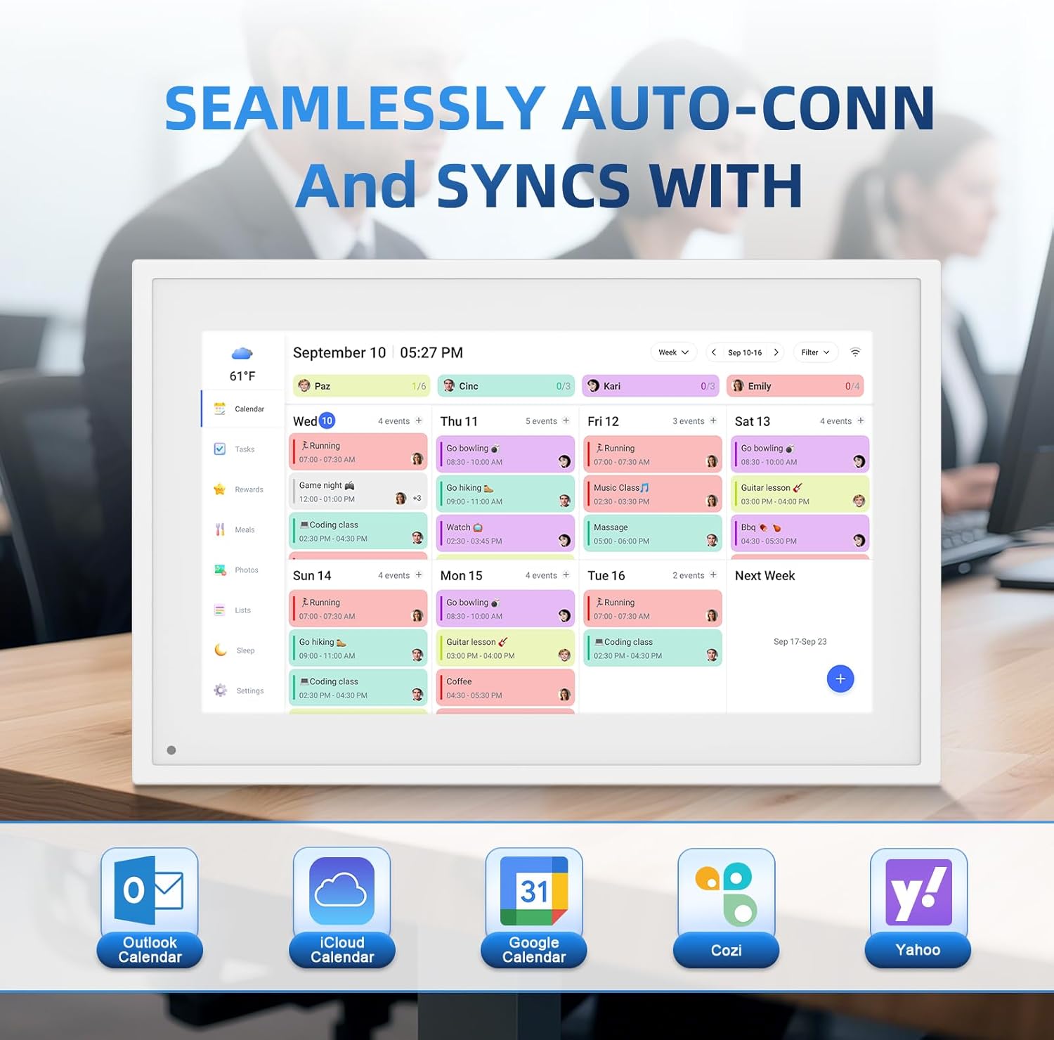 Calendar Digital 10.1 Inch, Digital Frame Combined Smart Touch Screen Electronic Wall Planner Family Organizer Chore for Family Schedules Gift for Mother Mom Women Grandpa - Image 2