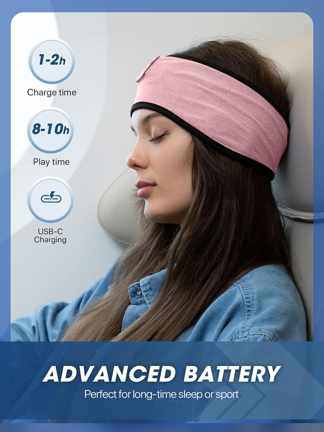 Sleep-Headphones-Wireless-Bluetooth-Headband - Comfy Sleeping Eye Mask Headphones Headset, Sport Headband Earbuds Electronics Tech Gadgets Christmas Birthday Gifts for Women Men Running - Image 6