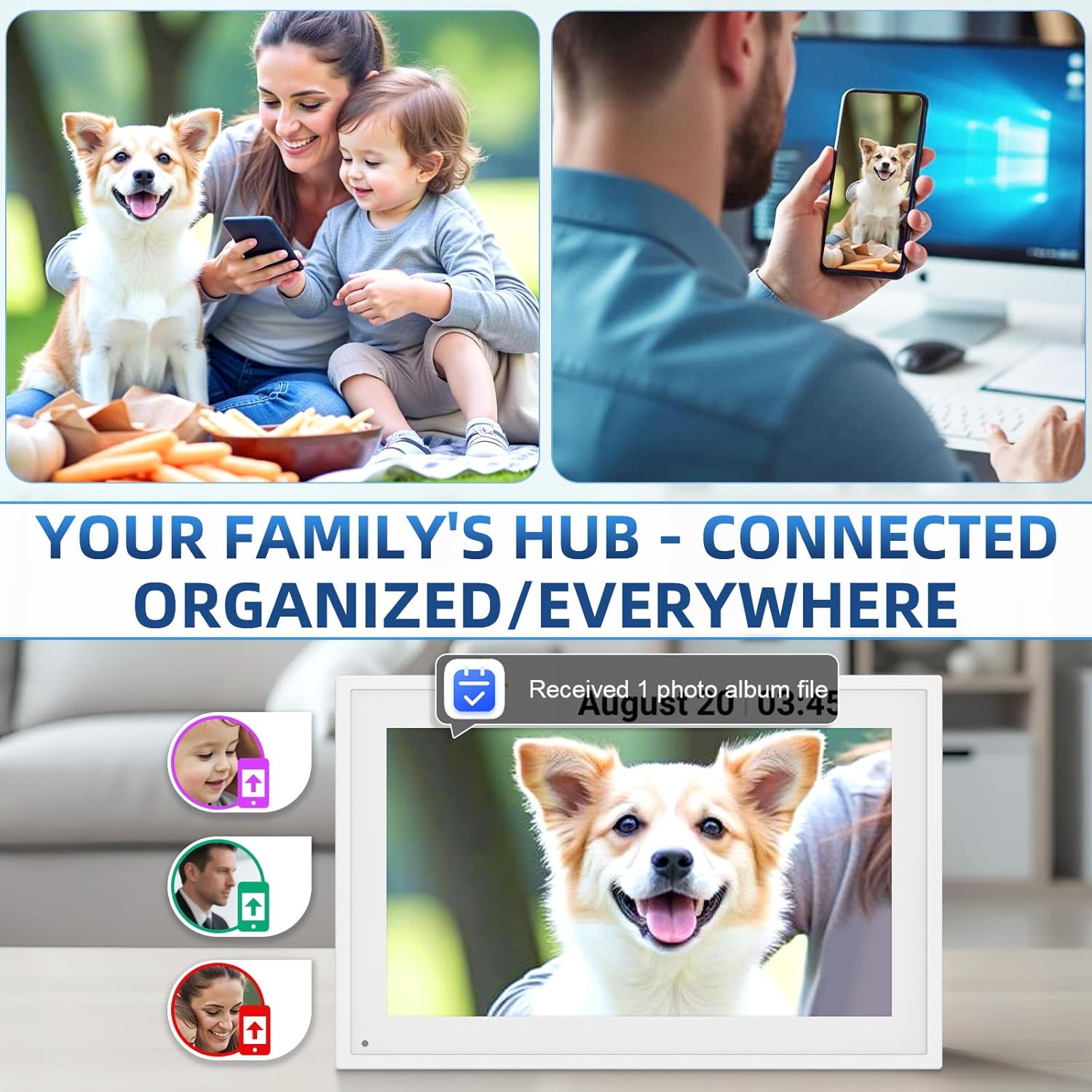 Calendar Digital 10.1 Inch, Digital Frame Combined Smart Touch Screen Electronic Wall Planner Family Organizer Chore for Family Schedules Gift for Mother Mom Women Grandpa - Image 5