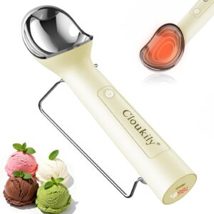 Heated Ice Cream Scoop with ON/OFF Switch(Latest Gen 3.0): Rechargeable Electric Icecream Scooper with Holder,2025 Kitchen Gadgets for Hard Ice Cream, Waterproof IP67,Max to 158℉