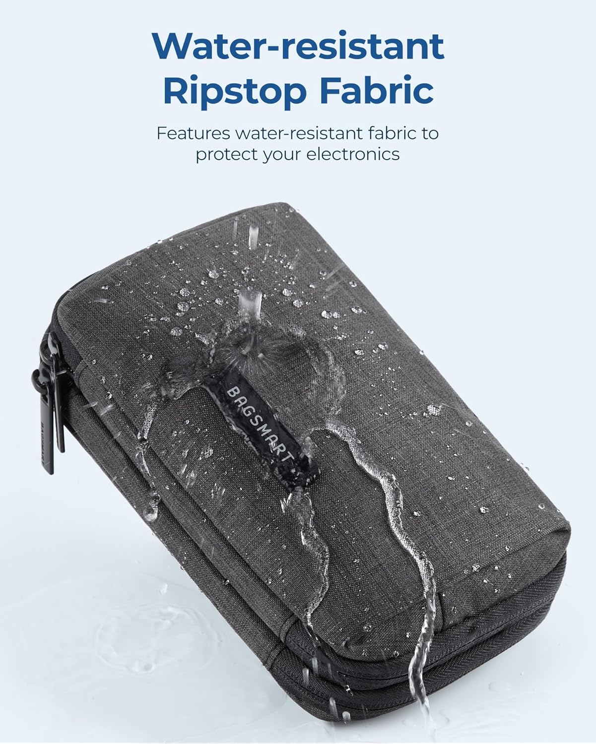 BAGSMART Electronics Organizer Travel Case, Cable Charger Cord Tech Organizer Pouch for Phone Charger Accessories, Black - Image 7