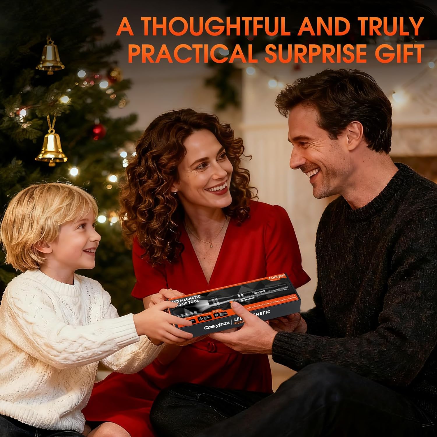 Magnetic Pickup Tool, Cosyjazz Magnetic Flashlight Telescoping Magnet with LED Flashlight and Extendable Neck, Cool Gadget Birthday Gifts for Men, Dad, Husband, Mechanic, Tech, Handyman - Image 2