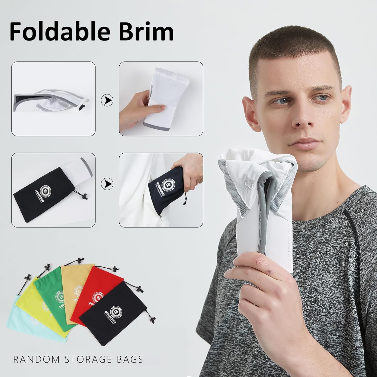 GADIEMKENSD Reflective Folding Outdoor Hat Unstructured Design UPF 50+ Sun Protection Sport Hats for Womens and Mens - Image 5